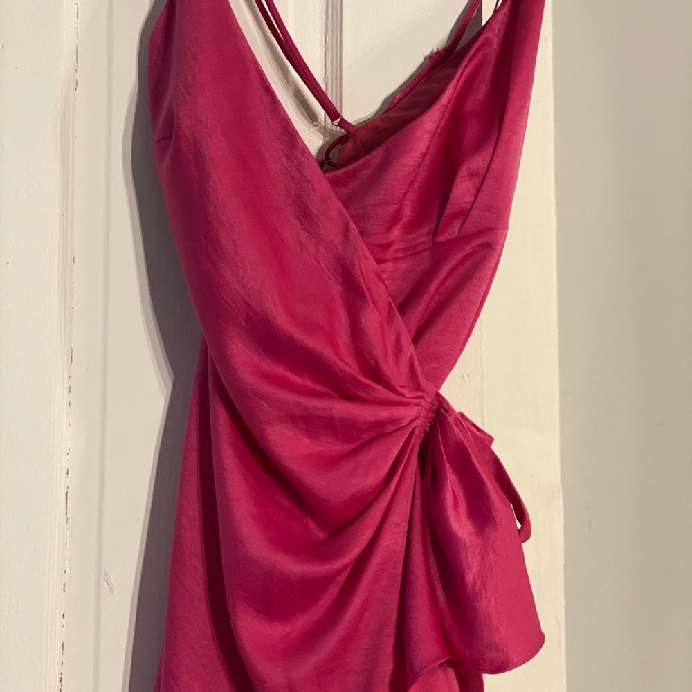 Hot pink wrap dress